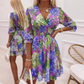👗 50% OFF NOW! 🌸 Floral V-Neck A-Line Dress – Smocked Waist, Ruffled Hem & Breathable – Summer Ready, Effortlessly Romantic 🏖️