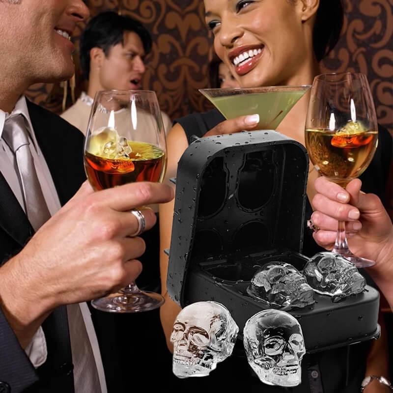 ⏳Time-Limited Special⏰DIY Silicone Skull Ice Cube Tray – Giant slow-melt skull for whiskey, cocktails & more.✨