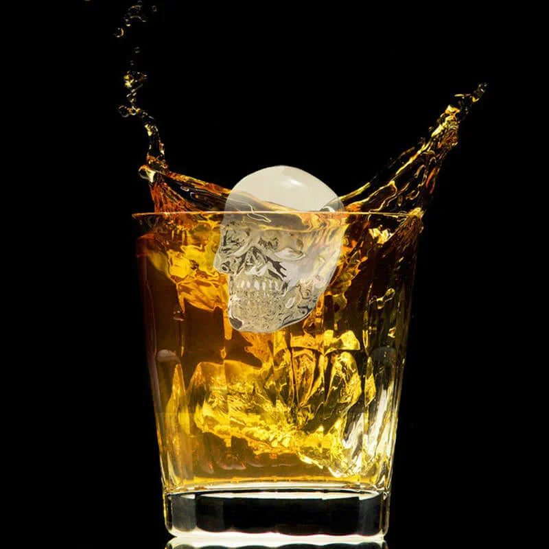⏳Time-Limited Special⏰DIY Silicone Skull Ice Cube Tray – Giant slow-melt skull for whiskey, cocktails & more.✨