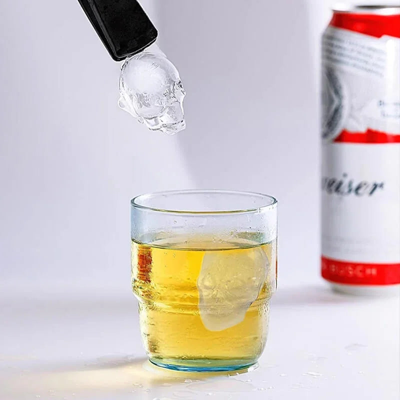 ⏳Time-Limited Special⏰DIY Silicone Skull Ice Cube Tray – Giant slow-melt skull for whiskey, cocktails & more.✨