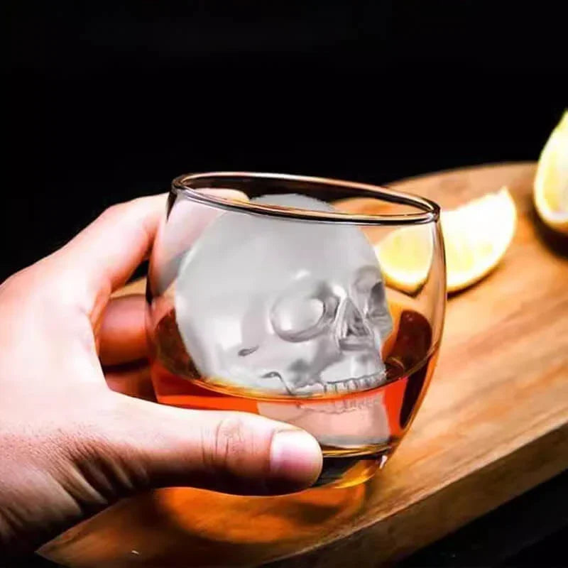 ⏳Time-Limited Special⏰DIY Silicone Skull Ice Cube Tray – Giant slow-melt skull for whiskey, cocktails & more.✨