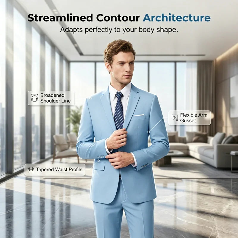 📢📢50% OFF !! ⏰Men's 2-Piece Modern Fit Business Suit Set