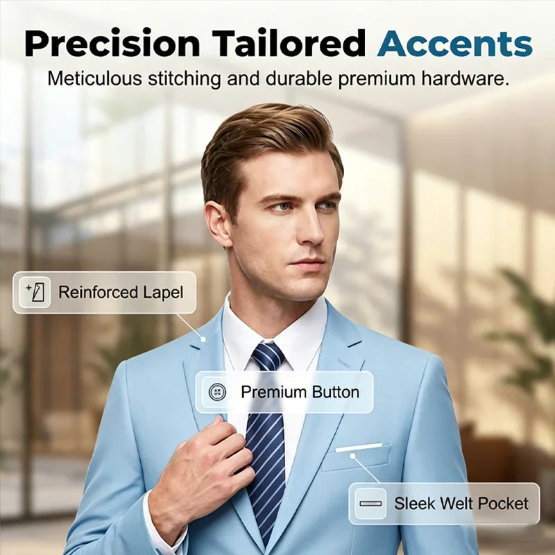📢📢50% OFF !! ⏰Men's 2-Piece Modern Fit Business Suit Set
