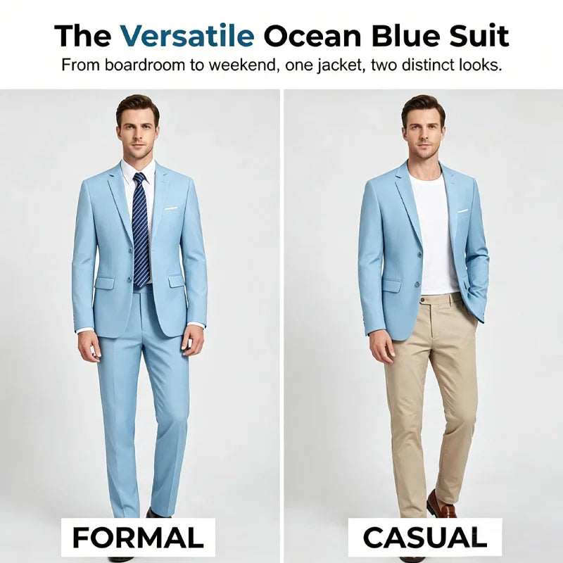 📢📢50% OFF !! ⏰Men's 2-Piece Modern Fit Business Suit Set
