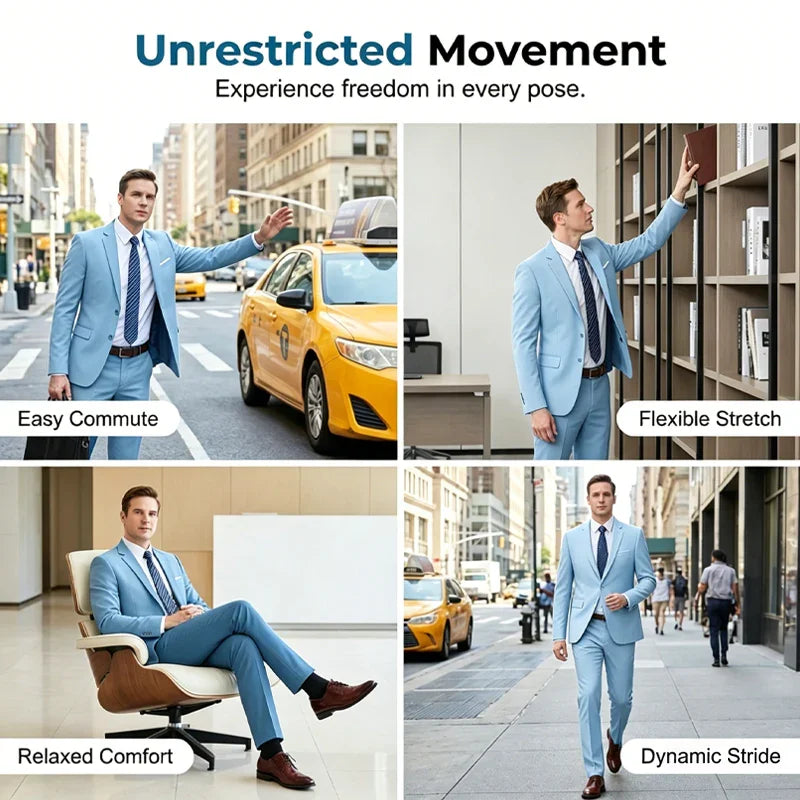 📢📢50% OFF !! ⏰Men's 2-Piece Modern Fit Business Suit Set