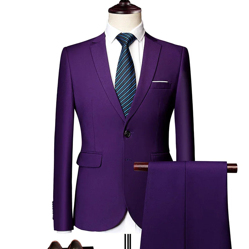 📢📢50% OFF !! ⏰Men's 2-Piece Modern Fit Business Suit Set