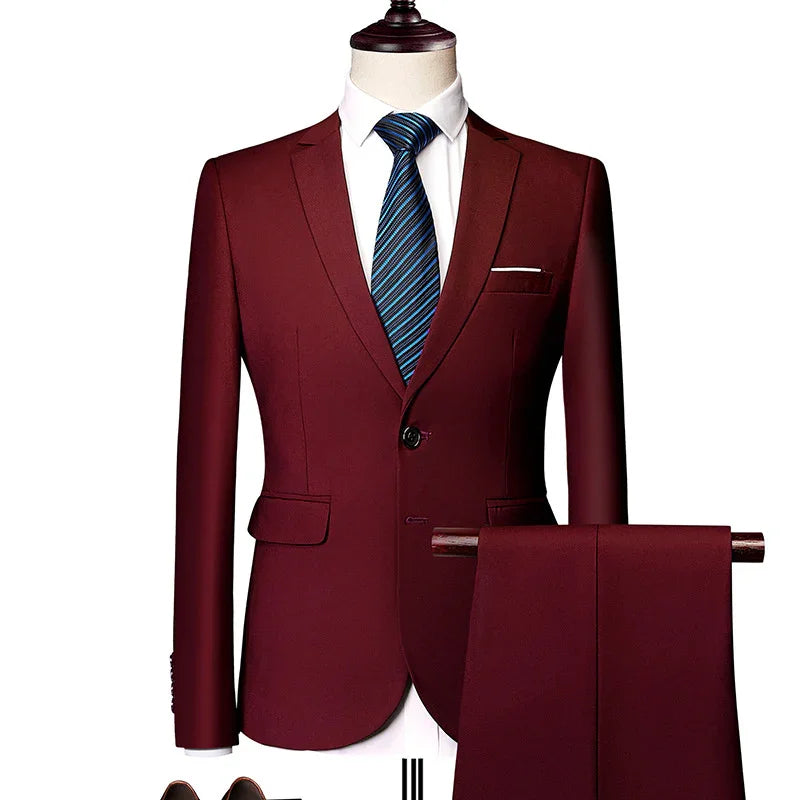 📢📢50% OFF !! ⏰Men's 2-Piece Modern Fit Business Suit Set