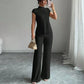 👗 50% OFF NOW! 🌸 Elegant Mock Neck Top & Wide-Leg Pants 2-Piece Set – Ribbed Texture, Flowing Silhouette & Versatile Style ✨