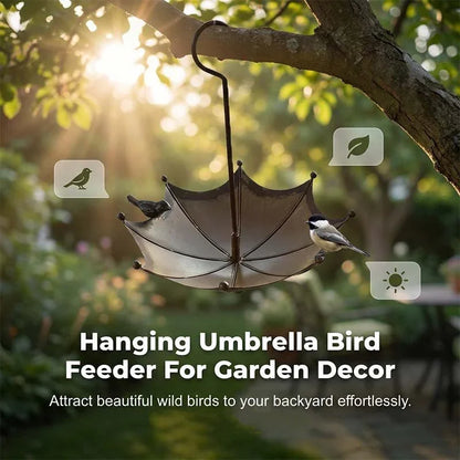 🐦 50% OFF NOW! ✨ Hanging Umbrella Bird Feeder & Bath – Dual-Use, Rust-Resistant, Vintage Style & Perfect for Garden Decor ☂️
