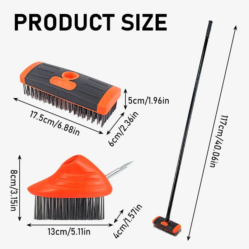 🌿40% OFF NOW!🧹 3-in-1 Weeding Wire Brush Tools Set – Durable Steel Brushes, Ergonomic Handle & Perfect for Patios, Driveways & Garden Paths 🏡