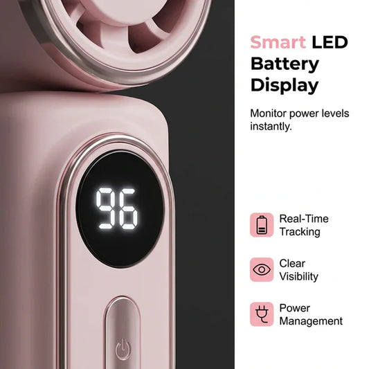 Portable Clip-On Fan with LED Display