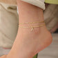 👣 LIMITED TIME 50% OFF! ✨ Layered Gold Ankle Bracelet for Women – Rhinestone, Adjustable, Beach Jewelry 🏖️