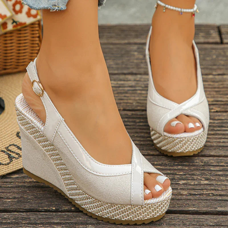 👡 50% OFF NOW! 🌸 Women's Peep-Toe Wedge Sandals – Platform & Anti-Slip Sole 🌿