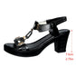👡 50% OFF NOW! ✨ Women's Chunky Heel T-Strap Sandals – Elastic Slingback, Cushioned Platform & Metallic T-Strap – Day to Night Comfort 💃