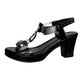 👡 50% OFF NOW! ✨ Women's Chunky Heel T-Strap Sandals – Elastic Slingback, Cushioned Platform & Metallic T-Strap – Day to Night Comfort 💃