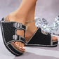 ⏳Time-Limited Special⏰Double Buckle Cork Slide Sandals – Sparkling, Comfy & Effortlessly Chic – Perfect for Summer & Beach ✨