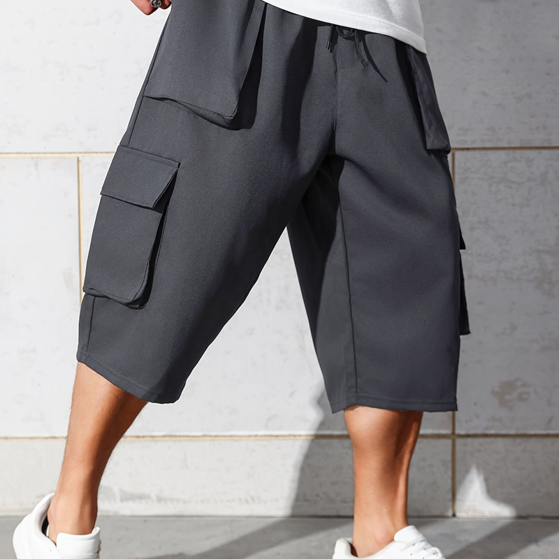 🩳 50% OFF NOW! 🔧Men's Casual Cargo Capri Shorts – Large Pockets & Wide-Leg Fit 🌲