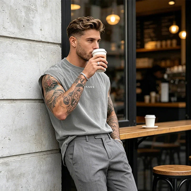 🏋️ 50% OFF NOW! 💪 Vintage Wash Loose Fit Gym Muscle Tee – Breathable & Stylish ✨