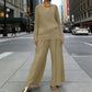 ✨ NEW! Women's V-Neck Lounge Set with Wide-Leg Pants