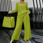✨ NEW! Women's V-Neck Lounge Set with Wide-Leg Pants