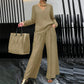 ✨ NEW! Women's V-Neck Lounge Set with Wide-Leg Pants