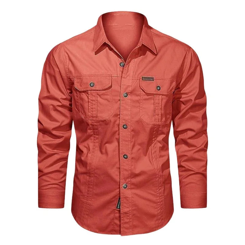 ⏰🔥LIMITED TIME 50% OFF! 👔 Men’s Long Sleeve Cotton Workwear Shirt – Durable, Comfortable & Perfect for Everyday Work ✨💪