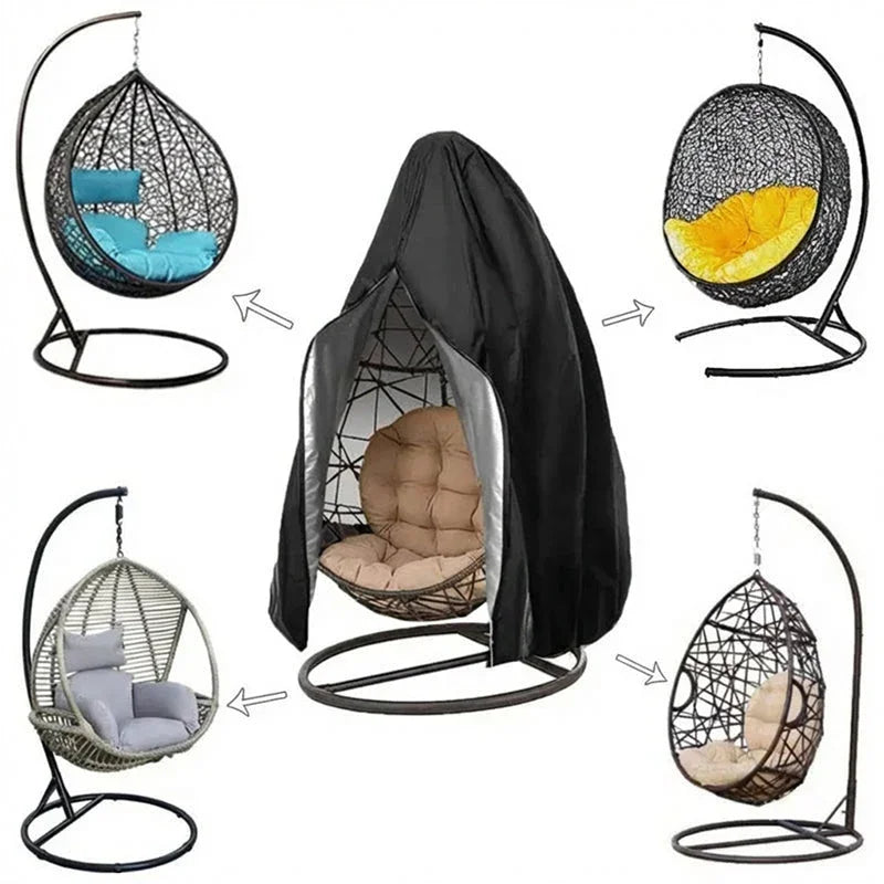 🪑Heavy‑Duty Waterproof Hanging Egg Chair Cover – UV resistant, durable Oxford cloth, easy zipper. Protects year‑round.