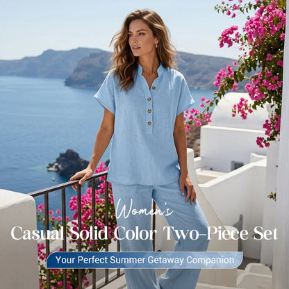 👕 LIMITED-TIME 50% OFF! ✨ Women's 2-Piece Set – Solid Color, Casual, Comfortable, Versatile ✨