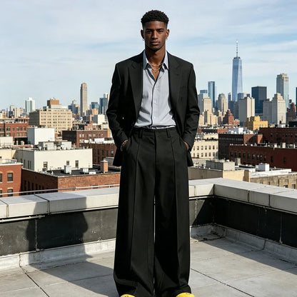 👖 50% OFF NOW! 🎩 Men's Minimalist Wide-Leg Pants – Structured Seams & Premium Fabric – Bold Silhouette & Versatile Style 🚶‍♂️