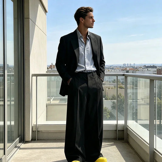 👖 50% OFF NOW! 🎩 Men's Minimalist Wide-Leg Pants – Structured Seams & Premium Fabric – Bold Silhouette & Versatile Style 🚶‍♂️