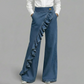 👖Women's Asymmetrical Ruffle Wide-Leg Denim Pants – Stylish, breathable & a unique statement piece 💥