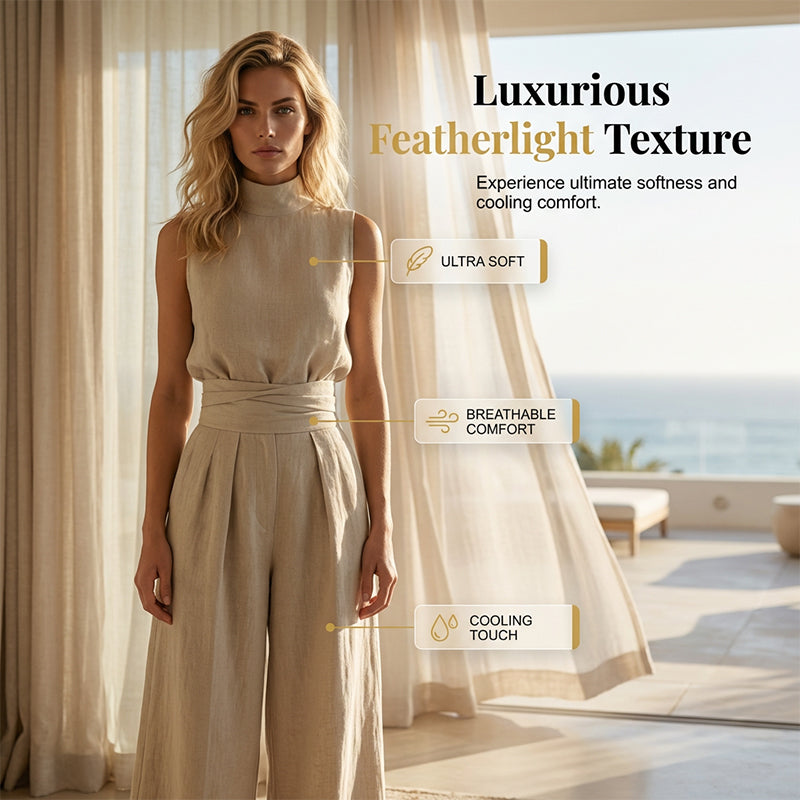 📢📢40% OFF !! ⏰Top & Wide-Leg Pant 2-Piece Set👚👖