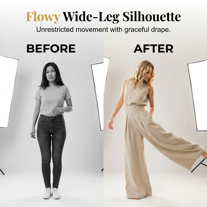 📢📢40% OFF !! ⏰Top & Wide-Leg Pant 2-Piece Set👚👖