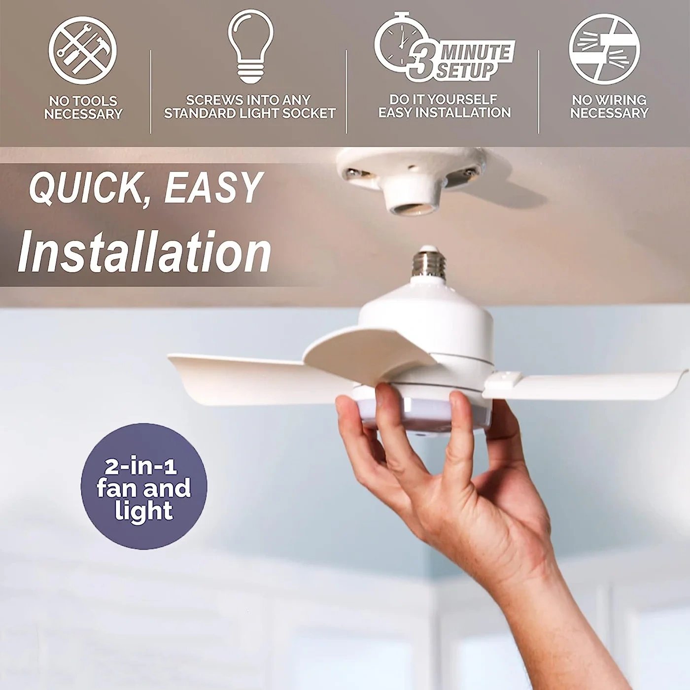 ⏳LAST DAY SALE 50% OFF🔥40W LED Ceiling Fan Light – 20.5” Ultra-Quiet with Remote 🎯 | E27 + FREE B22 Adapter 🔌 | For Bedroom 😴, Kitchen 👩‍🍳 & Garage 🛠️