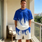 👕 LIMITED-TIME 50% OFF! 🎨 Men's Graphic Print 2-Piece Set – T-Shirt & Shorts, Breathable Polyester, Vibrant Print 🏃‍♂️