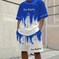 👕 LIMITED-TIME 50% OFF! 🎨 Men's Graphic Print 2-Piece Set – T-Shirt & Shorts, Breathable Polyester, Vibrant Print 🏃‍♂️