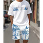 👕 LIMITED-TIME 50% OFF! 🎨 Men's Graphic Print 2-Piece Set – T-Shirt & Shorts, Breathable Polyester, Vibrant Print 🏃‍♂️