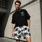 👕 LIMITED-TIME 50% OFF! 🌴 Men's Palm Print 2-Piece Set – T-Shirt & Shorts, Breathable, Relaxed Fit, Drawstring Waist 🏖️
