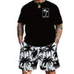 👕 LIMITED-TIME 50% OFF! 🌴 Men's Palm Print 2-Piece Set – T-Shirt & Shorts, Breathable, Relaxed Fit, Drawstring Waist 🏖️