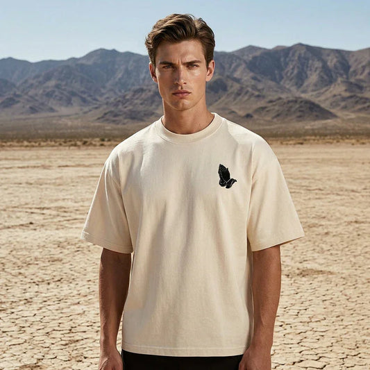 📢📢50% OFF !! ⏰👕 Men's Praying Hands Graphic Tee – Cotton, Casual, Symbolic, Versatile ✨