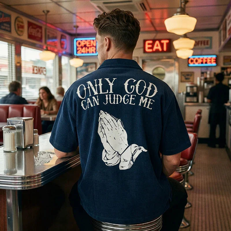 📢📢50% OFF !! ⏰👕 Men's Praying Hands Graphic Tee – Cotton, Casual, Symbolic, Versatile ✨