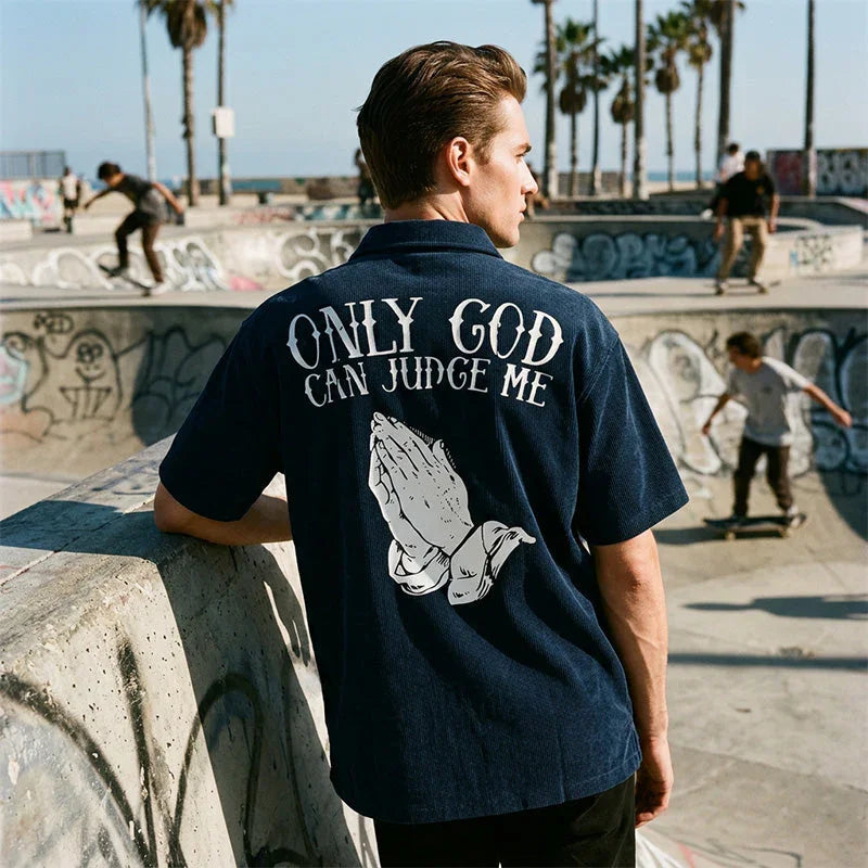 📢📢50% OFF !! ⏰👕 Men's Praying Hands Graphic Tee – Cotton, Casual, Symbolic, Versatile ✨