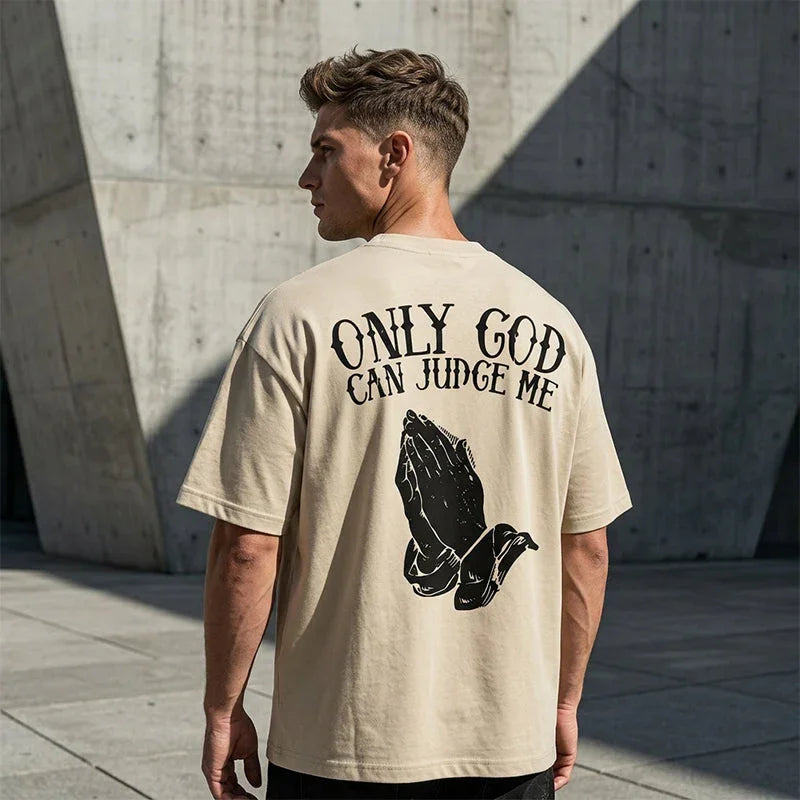 📢📢50% OFF !! ⏰👕 Men's Praying Hands Graphic Tee – Cotton, Casual, Symbolic, Versatile ✨