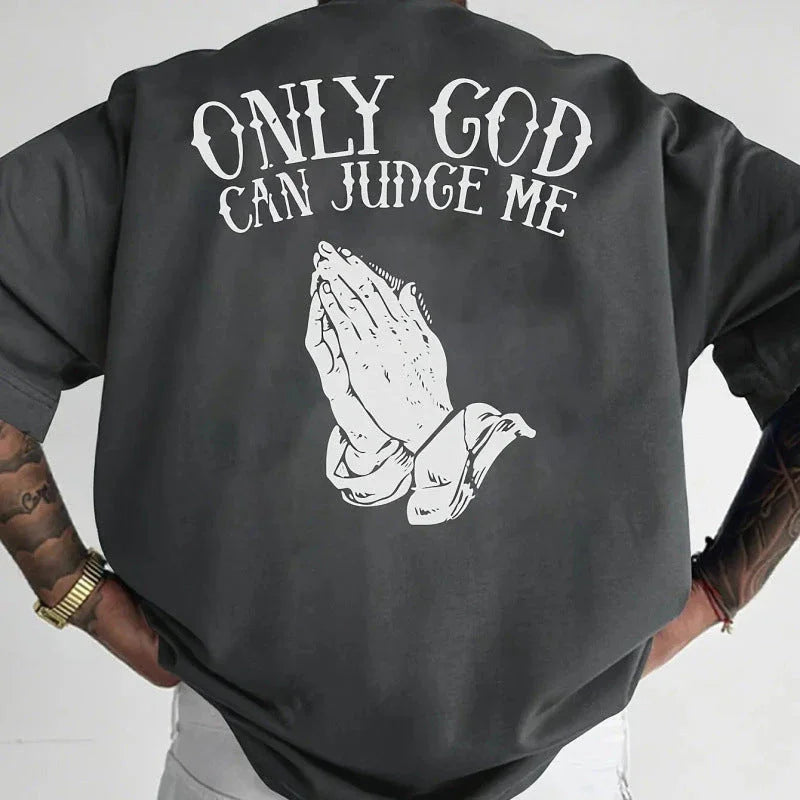 📢📢50% OFF !! ⏰👕 Men's Praying Hands Graphic Tee – Cotton, Casual, Symbolic, Versatile ✨