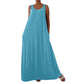 👗 LIMITED-TIME 50% OFF! ✨ Women's Sleeveless Maxi Dress – Solid Color, Side Pockets, A-Line, Durable Polyester 🌸
