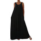 👗 LIMITED-TIME 50% OFF! ✨ Women's Sleeveless Maxi Dress – Solid Color, Side Pockets, A-Line, Durable Polyester 🌸