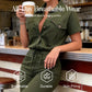 🥳2026 HOT SALE🥳💞50K+ SOLD!Women's Short Sleeve Button-Front Jumpsuit