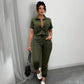 🥳2026 HOT SALE🥳💞50K+ SOLD!Women's Short Sleeve Button-Front Jumpsuit