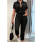 🥳2026 HOT SALE🥳💞50K+ SOLD!Women's Short Sleeve Button-Front Jumpsuit