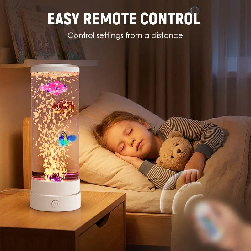 🐟 50% OFF NOW! 💧 LED Fish Aquarium Bubble Lamp – 7-Color LED & Remote Control – USB/Battery Powered & Zen Ambience 🏠